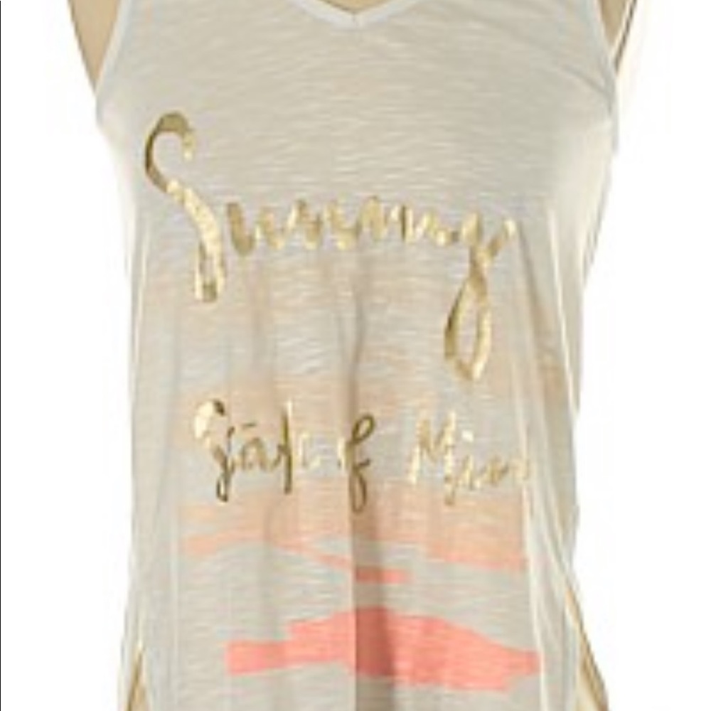 Lilly Pulitzer Sunny State of Mind Tank White Gold - Picture 5 of 5
